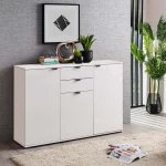 Arredo multiuso 135x40 cm bianco opaco base con 3 ante e 2 cassetti CMP075