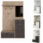 Arredo per interno da 115x34 cm comprensivo di appendi abiti e specchio in 4 finiture CMP065