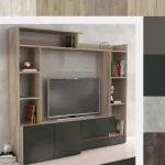 Parete attezzata modello "Sharm" mobile porta tv da soggiorno in legno prodotto in 5 finiture