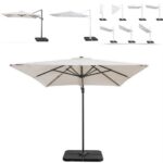 Parasol with canopy in different shapes and colors tilting and swiveling OMB015