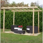 Pergola autoportante realizzata in pino massello da 240x240 o 240x300 o 300x400 cm GZB022