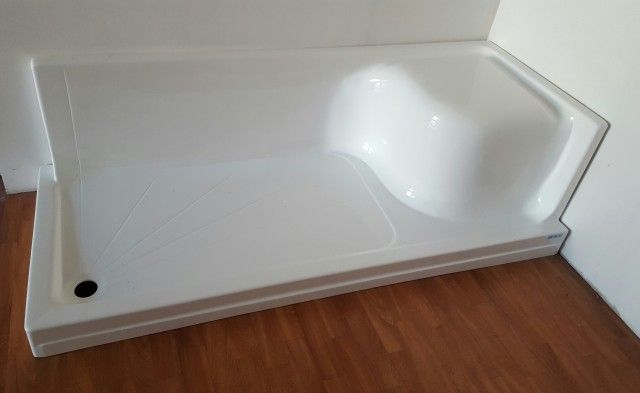 Piatto doccia sostituisci vasca forma rettangolare in ABS rinforzato bianco in 3 modelli