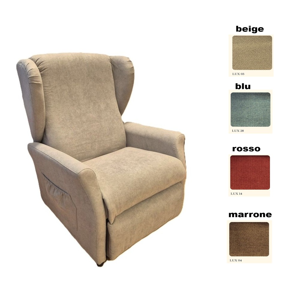 poltrona-relax-catia-tessuto-lux-colori Poltrona relax modello Catia reclinabile e alzapersona made in Italy diversi colori tessuto idrorepellente