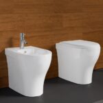 Wc and bidet flush ISLAND sanitary wc and bidet with translocated drain and without brida cover included