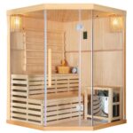 Cabina con stufa per sauna Finlandese per 3 persone da 150x150 cm SA057