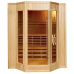 Sauna finlandese dimensioni 200×175 cm per 4 persone con stufa Sawo termometro in legno Hemlock SA080