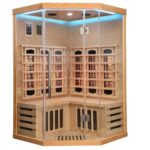Sauna 120x120 cm infrarossi completa di irradianti full spectrum e in carbonio, led e radio SA101