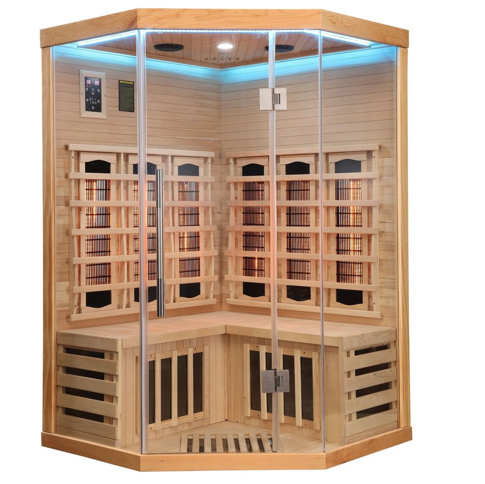 sauna-infrarossi-120x120-cm-irradianti-carbonio-full-spectrum-led 120x120 cm infrared sauna complete with full spectrum and carbon radiators, LEDs and radio SA101
