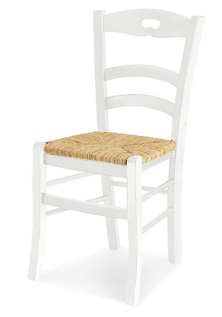 Arredo modello Eva sedia in legno color bianco opaco e noce lucido in varie versioni
