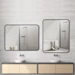 Specchio rettangolare in due misure con cornice oro o nera MR012