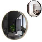 Specchio rotondo con cornice in due finiture nera o oro e in due dimensioni 76 o 91 cm MR013