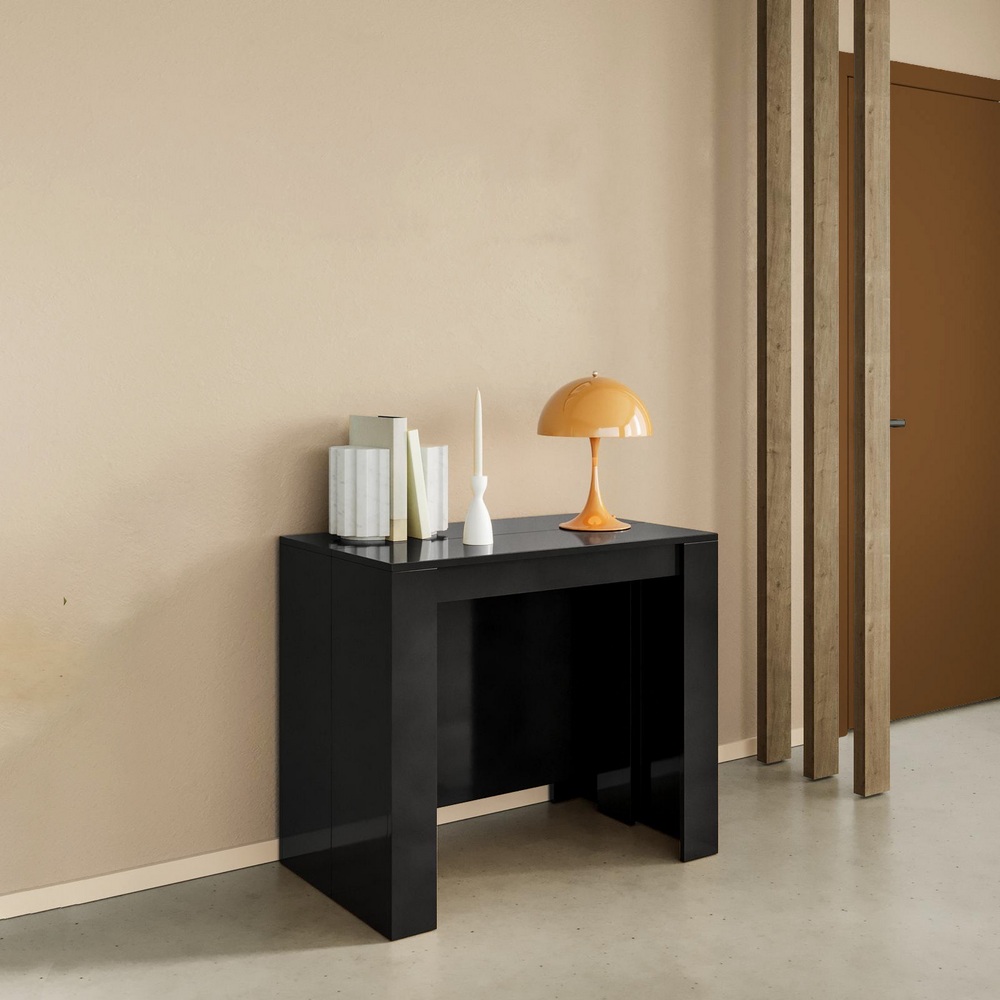 tavolo-consolle-estensibile-da-54-a-239-cm-nero 5-mode extendable living room table from 54 up to 239 cm in gray oak wood TV011