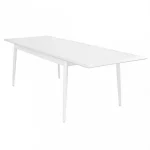 Tavolo per esterno modello "Cipro" allungabile 160/240x90 cm realizzato in alluminio bianco