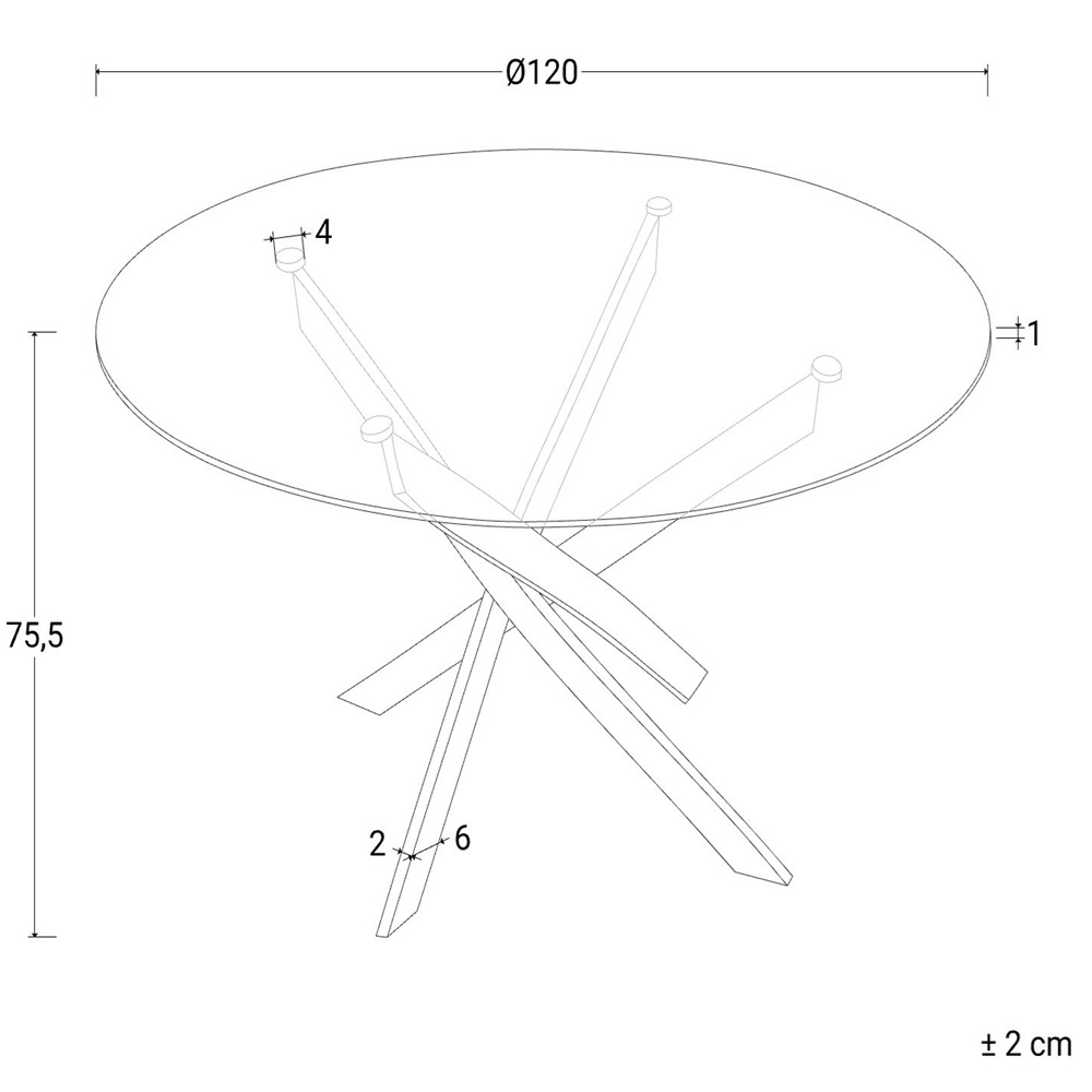 Piano Tavolo Rotondo In Vetro Temperato Spessore 8mm – Diametri Da 50 A 100 Cm, Proteggi Tavolo, Antigraffio, Con Cuscinetti Antiscivolo