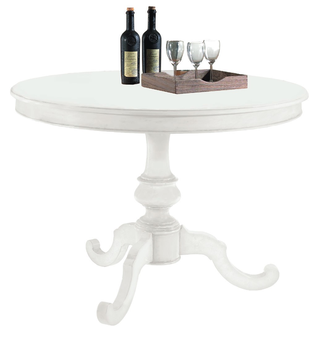 Tavolino modello Vivian da 100 o 120 cm rotondo color bianco opaco con sedie