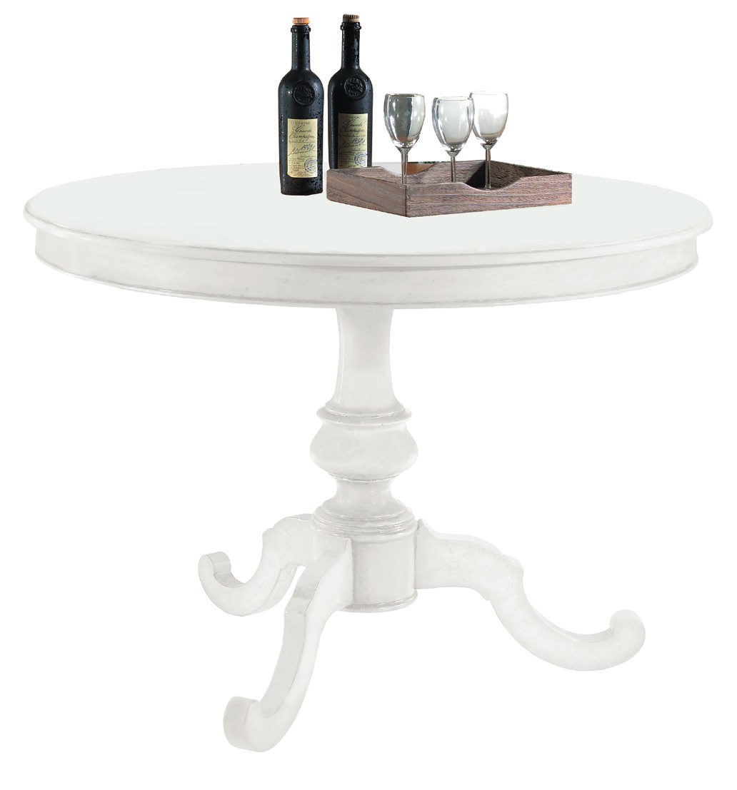 Vivian model coffee table 100 or 120 cm round matte white color with chairs