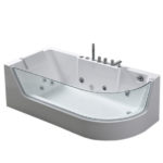 Vasca da bagno 170x80 cm con idromassaggio compresa di 6 getti vetro panoramico e rubinetteria inclusa VA126