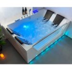 Vasca idromassaggio full optional con 35 getti ad aria e ad acqua misura 180x120 cm con riscaldatore bluetooth ozonoterapia VA127