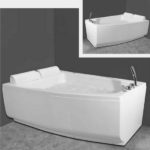 Whirlpool bath tub 180x120 cm with 27 jets LED lighting heater ozone therapy bluetooth VA116