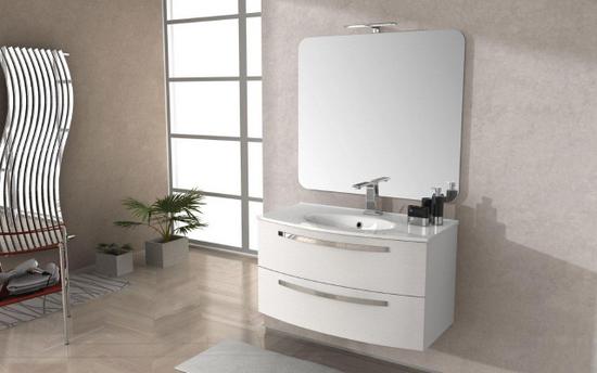 Arredo da bagno Stella 74 o 100 cm in varie colorazioni lavandino in mineralmarmo cristallo o ceramica