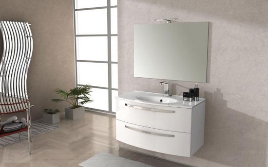 Arredo da bagno Stella 74 o 100 cm in varie colorazioni lavandino in mineralmarmo cristallo o ceramica