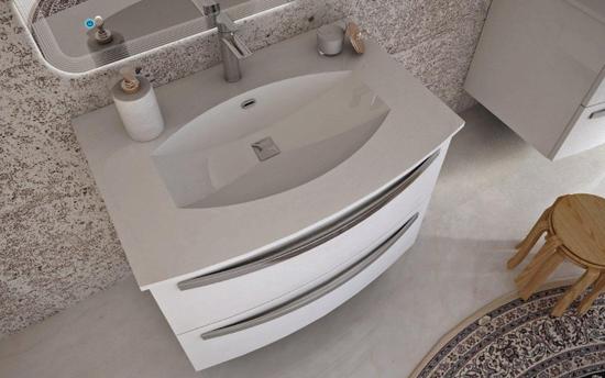 Arredo da bagno Stella 74 o 100 cm in varie colorazioni lavandino in mineralmarmo cristallo o ceramica