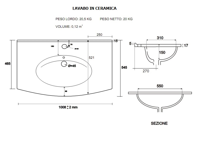 Arredo da bagno Stella 74 o 100 cm in varie colorazioni lavandino in mineralmarmo cristallo o ceramica