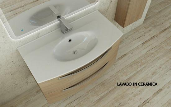 Arredo da bagno Stella 74 o 100 cm in varie colorazioni lavandino in mineralmarmo cristallo o ceramica