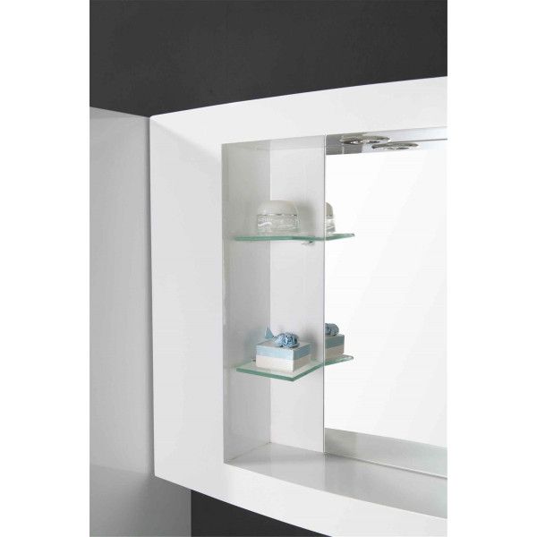 Bathroom furniture model Desy 120+35 cm modern suspended in 2 colors mirror column and mixer for free