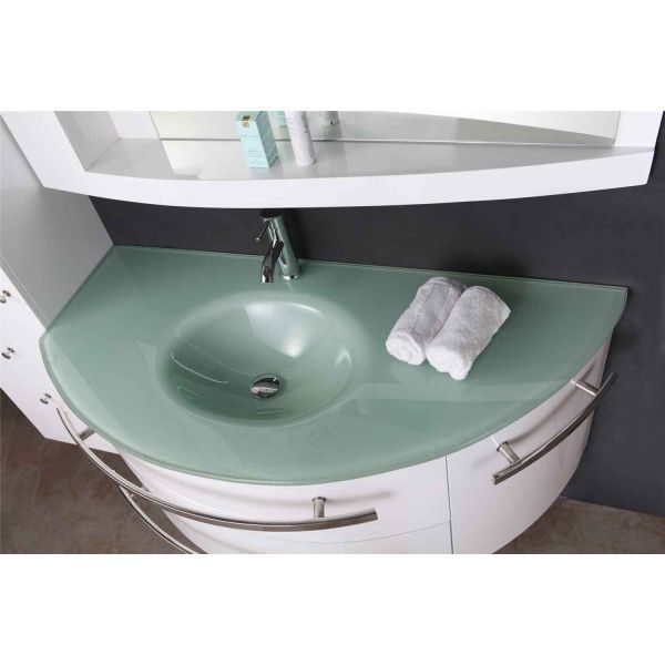 Bathroom furniture model Desy 120+35 cm modern suspended in 2 colors mirror column and mixer for free