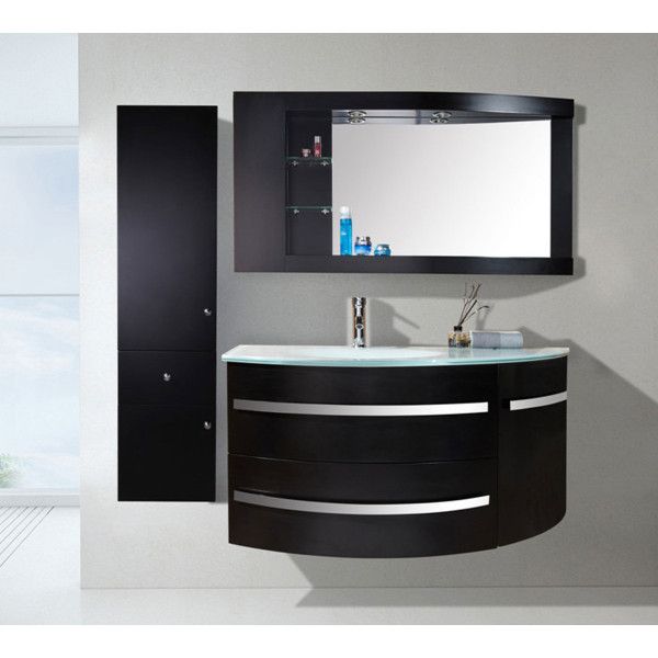 Bathroom furniture model Desy 120+35 cm modern suspended in 2 colors mirror column and mixer for free