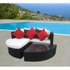 Emilia model 80x80 circular-shaped outdoor sofa for 8 people