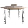 Ylary iron gazebo measuring 3x3 in beige color with polyester roof