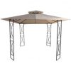 Gazebo Ylary in ferro di misure 3x3 di colore beige con tetto in poliestere