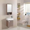 Arredo da bagno modello minimal2 cm 46 in rovere chiaro con lavabo e specchiera con miscelatore incluso