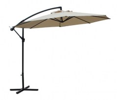 2.5 m high octagonal ecru umbrella with height-adjustable arm OMB05