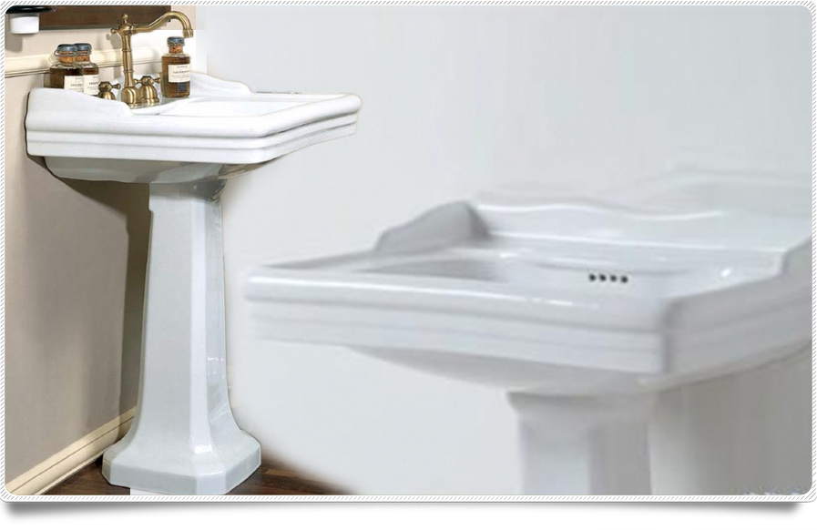 Coppia sanitari Wc bidet stile Classico scarico a pavimento o a muro