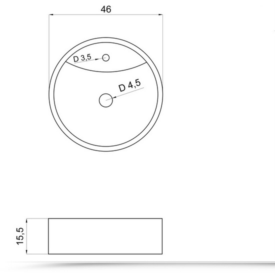 Alba countertop round sink two sizes in ceramic