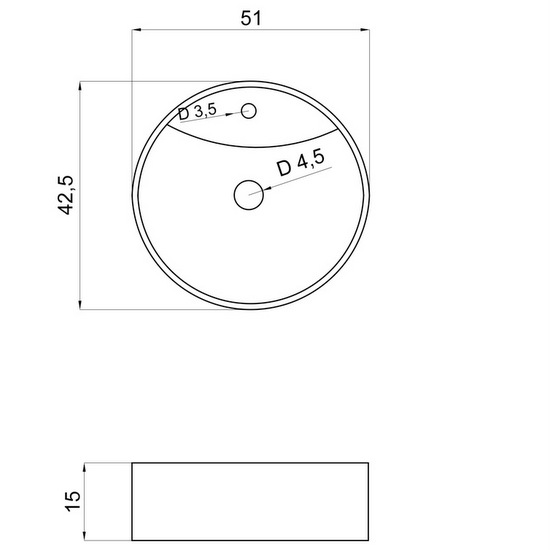 Alba countertop round sink two sizes in ceramic