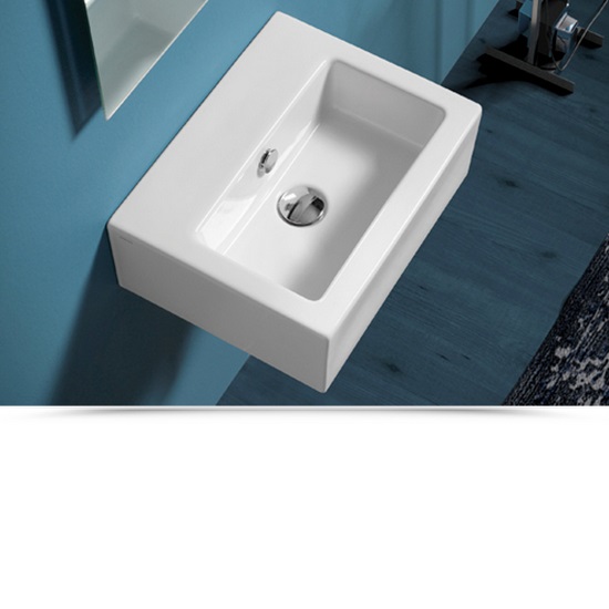 Wall-hung rectangular ceramic sink 43x33.5 cm LAV41