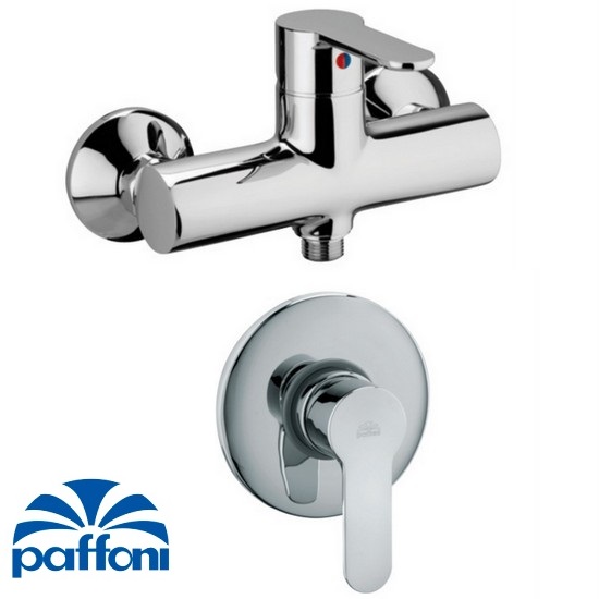 Paffoni shower faucets available in both single-hole (concealed) and double-hole (external mixer) RB94