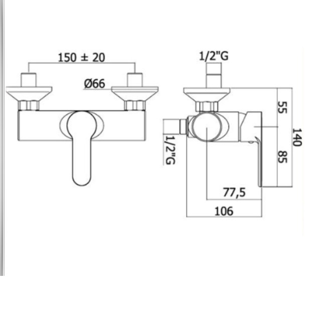 Paffoni shower faucets available in both single-hole (concealed) and double-hole (external mixer) RB94
