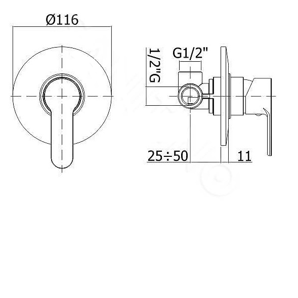 Paffoni shower faucets available in both single-hole (concealed) and double-hole (external mixer) RB94