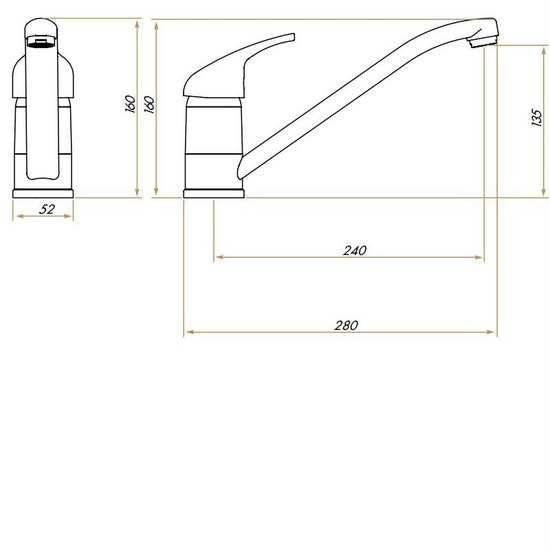 Rubinetti disponibili in tre modelli, per lavelli da cucina made in Italy RB91