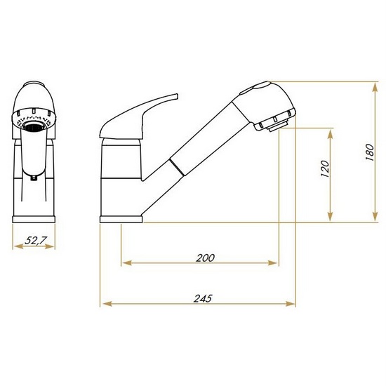 Rubinetti disponibili in tre modelli, per lavelli da cucina made in Italy RB91