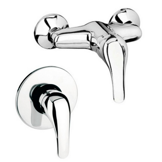 Italian shower mixers with wall or concealed (single-hole) or external (double-hole) connections RB90