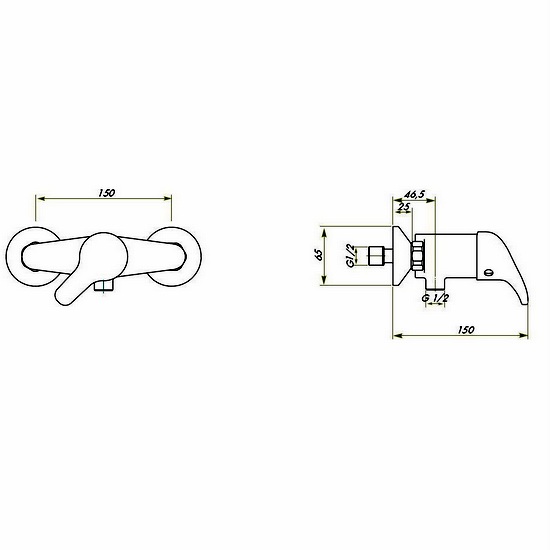 Italian shower mixers with wall or concealed (single-hole) or external (double-hole) connections RB90