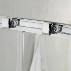 Porta doccia H185 composta da un'anta fissa e porta scorrevole cristallo 6 mm disponibile in 2 versioni PT30