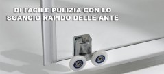 Porta doccia H185 composta da un'anta fissa e porta scorrevole cristallo 6 mm disponibile in 2 versioni PT30