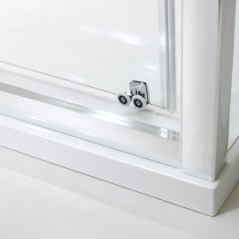 Porta doccia H185 composta da un'anta fissa e porta scorrevole cristallo 6 mm disponibile in 2 versioni PT30